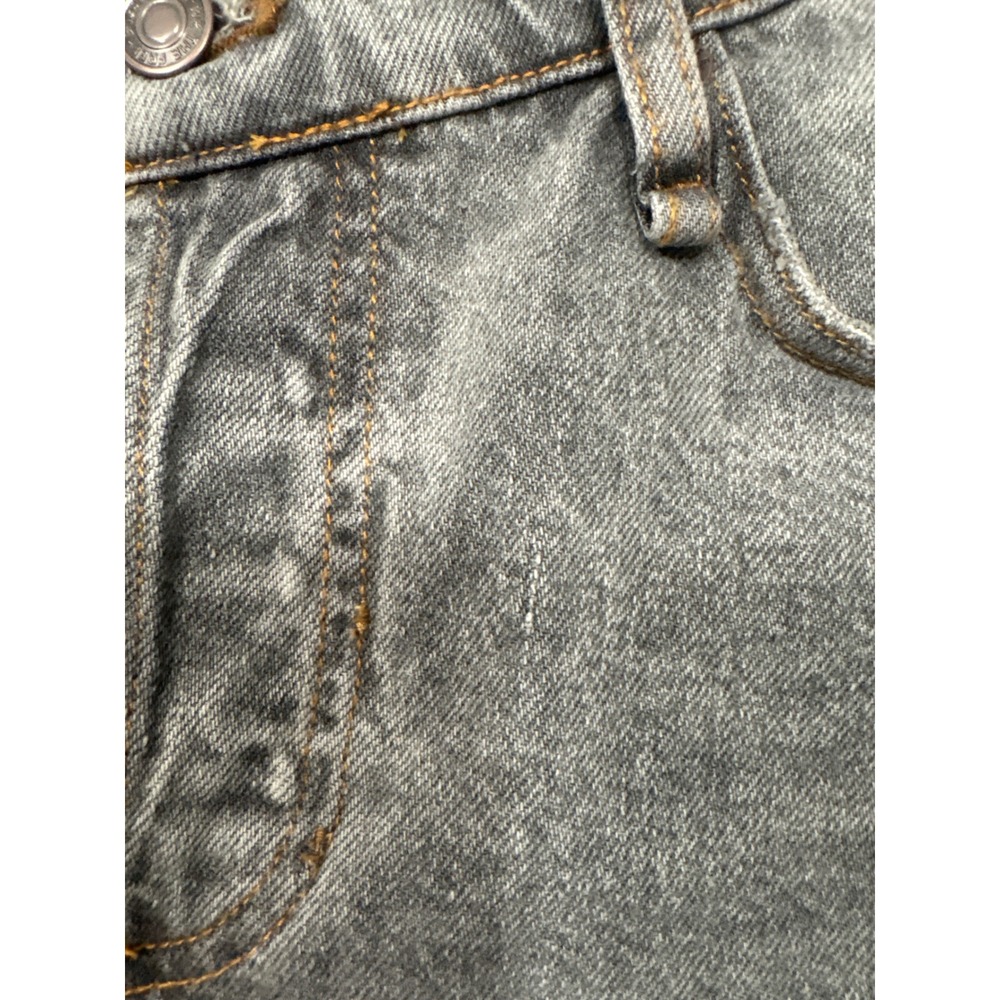 We The Free Shorts Women 26 Grey Boomerang High Rise Long Crossover Waist Denim - Picture 3 of 12